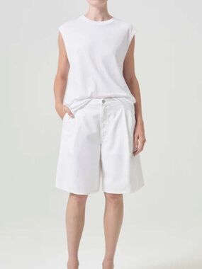 Agolde Ellis Trouser Short in Milkshake